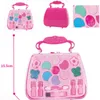 Beauty Fashion Baby Girls Make Up Set Toys Pråga Play Cosmetic Bag Hair Salon Toy Makeup Tools Kit Children 230617