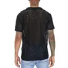 Men's Casual Shirts Wepbel Short Sleeve Loose-Fitting T-shirt Men's Shirt Tops Summer Fashion Lace Boys Sexy See Through