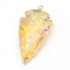Pendant Necklaces Natural Stone Crystal Pendants Multi-color Arrow Shape Charms For Jewelry Making Diy Women Necklace Earrings Gifts