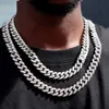 Strands Hip Hop Minimalistyczny Naszyjnik łańcuchowy Miami Cuban Link dla mężczyzn Kobiety Bling Gold Kolor Chunky Metal Choker Naszyjniki Luksusowe biżuterię 230613