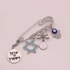 Pins Brooches ZKD Star of David Hebrew Je baby pin booch gift God Bless Hebrew Shema Blessing Jewelry 230616