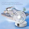 Other Home Garden Remote Control Wireless Punchfree Wall Mounted Circulation Air Cooling Fan with LED Light Folding Electric Ventilator Table 230616