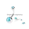 Navel Bell Button Rings 50st Mix Body Jewelry Piercings 316l Medical Rostly Steel Ring Belly Charms Tillbehör 8Colors Drop Deli Dhign