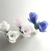 14mm 18mm manlig färgglad glas bong skål med 2 blommahuvud vitt rosa blå tjock pyrex färgade rökskålar glas vattenrör