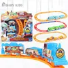 Electricrc Track Dzieci DIY Electric Train Set Cartoon Variet Puzzle Zabuczniki samochodowe Rail Dopasuj do pociągu kolejowego Toys For Children Prezenty 2306616