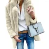 レディースジャケットルーズ女性オーバーコート冬の固形色長いパターン豪華なふわふわした居心地の良い毛皮の厚い屋外ジャケット