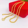 Chains Women Necklace Chain Thin Solid Real 18k Gold Color Fashion Clavicle Jewelry Gift