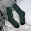 Chaussettes pour hommes Tartan National écossais imprimé drôle pour hommes femmes extensible été automne hiver vichy Plaid Crew