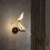 Lampada da parete in stile nordico LED Art Gazza Uccello Decorazioni per la casa Camera da letto Comodino Parlor Sfondo Decorazione Illuminazione per interni