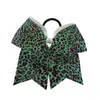 Accessoires pour cheveux 2pces léopard grands arcs de joie 8 "arc en vrac avec porte-queue de cheval pour les filles lycée collège Cheerleading