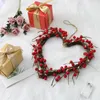 Flores decorativas Guirnalda en forma de corazón Día de San Valentín con luces Coronas de 16 pulgadas Decoraciones para banquetes de boda Colgador de pared