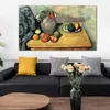 Famous Canvas Art Still Life Jug Fruit on Table Paul Cezanne Painting Handmade Impressionist Artwork for Restaurant Hotel Decor