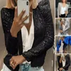 Women's Jackets Women Coat Long Sleeve Cardigan Glitter Short Style Jacket Outwear