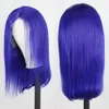 Pedaços de cabelo Azul 613 Blonde Bob Lace Front Humano 13x4 Curto Brasileiro Liso HD Transparente Frontal Para Mulheres 230617