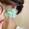 Boucles d'oreilles à tige gros pétale fleurs maille tissu percé Boho tempérament bijoux pour mariage de vacances