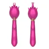 Massager 2 in Swinging Vibrator Female Dildo g Spot Tongue Licking Clit Clitoris Stimulator Head for Women Couple Adult Goods