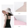Wide Brim Hats Summer Sun Hat Women's UV Resistant Hiking Bucket Folding Outdoor Sports Solid Color Fashion Simple Beach