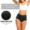 Cuecas femininas modeladoras de algodão Lingerie feminina de cintura alta para mulheres Cuecas com controle de barriga CSection Recovery XXXXL Cuecas tamanho grande 230617