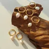 Orecchini pendenti con pendenti di perle irregolari naturali d'acqua dolce per le donne Ciondoli per gioielli da donna Regalo punk