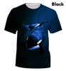 T-shirts pour hommes Mode Ocean Killer Whale Impression 3D T-shirt à manches courtes pour hommes XS-5XL