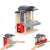 ElectricRC Auto Houten Spoorweg Treinstation Houten Spoor Speelgoed Elektrische Trein Spoor Accessoires Fit Voor Alle Merk Houten Sporen Speelgoed voor Kinderen 230616