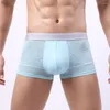 Caleçon Sexy Transparent maille Boxer troncs hommes voir à travers les sous-vêtements U poche convexe slips Ultra-mince culotte Shorts