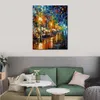 Fine Art Canvas Painting The Warm Light of The Winter Handcrafted Contemporary Artwork Landscape Wall Decoration