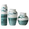 Vases Vase Coarse Pottery Pot Hydroponic Table Set Pieces Living Room Decorative Ceramic Flower Garden Wine Cabinet Hand-painte