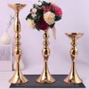 Candle Holders Metal Candle Holders Flowers Vase Candlestick Centerpieces Road Lead Candelabra Centerpieces Wedding porps Christmas decoration 230616