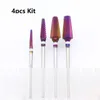 المعدات الفنية الأظافر 4pcs Kit Purple Pro Carbide Carbide Dill Drill Bits Nail Art Art Electric Machin