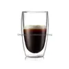 Theekopjes Double Wall Cup Transparante Handgemaakte Hittebestendige Bier Drinken Kungfu Theekopje Mini Whisky Espresso Koffie Drop Leveren Dh42I