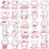 50 PCS Graffiti Pink Rabbit Luggage Stickers For Car Fridge Helmet Ipad Bicycle Phone Motorcycle PS4 Book Pvc Skateboard DIY Decals