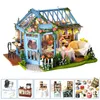 Arquitetura DIY House Cutebee Miniatur Dollhous DIY Garden Itens em miniatura Bonecas musicais Móveis para casa de bonecas Mini Room Toy Hous Gifts 230617