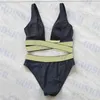 Designer Womens Bikini Gold Print Swimwear Set Sexy V Neck Swimsuit Fashion New Style Bathing Suit