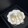 패션 한국어 크리스탈 CC 귀걸이 여성을위한 클래식 브랜드 디자이너 귀걸이 고품질 S925 실버 귀걸이 쥬얼리 선물