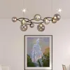 Pendant Lamps Stained Glass Bubbles LED Lights Gold Hanging For Ceiling Minimalist Round Lustres Modern Home Decor Bedroom