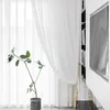 カーテンソリッドホワイトセミシェーディングリビングルームの窓の寝室チュールボイルオーガンザパーティードレープアンチスラッチのための薄いカーテン