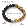 Strand Boho 10mm Bracciale regolabile con perline di leopardo Colorato Pietra naturale Ruota Chakra Guarigione Moda Uomo Accessori Regali