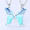 Pendant Necklaces 2x BFF Gifts Good Luck Butterfly For Women Friends Birthday Blue Jewelry Decor DXAA