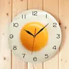 Wall Clocks Fried Egg 3D Clock Modern Design Breakfast Theme Simple Home Kitchen Dining Room Living Decoration