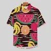 Chemises décontractées pour hommes fruits tropicaux chemise de plage pastèque Orange hawaïen homme Harajuku Blouses à manches courtes conception vêtements grande taille