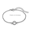 Charm Armband 5st Simple Personality Twig Ring Diamond Arrow Combination Justerbar manschett Öppna armband Stapble Wrap Set Womens DHVXS