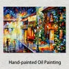 夢の手作りの油絵の具から高品質のキャンバスアートタウンアーバンストリートモダンな壁の装飾