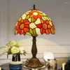Lámparas de mesa de estilo Mediterráneo Restaurante Bar Cafe de vidrio de color pequeño accesorios de iluminación de vidrio decoración del hogar Lámpara Tiffany
