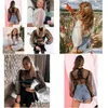 Women'S Blouses Shirts Summer Sexy Women Polka Dot Mesh Sheer Seethrough Tops Bikini Erups Puff Long Sleeve Blouse Beachwear Loose Dhuu0