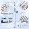 Nagelborstar nagelkonstfoderborstar set 3st nagelkonst borste striping tunna långa linjer prickande ritning penallhandtag striper borste 7/9/11mm 230616