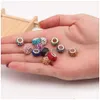 Rhinestones 100st Polymer Clay Rhinestone Loose Beads Charms Colorf Large Holes Pärla för armband som gör mix smycken Fynd Whol DHF85