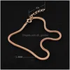 Braccialetti con ciondoli Vera catena Sier Chopin in argento sterling 925 Platino Colore oro rosa Lungo 21 23 Cm Larghezza regolabile 1,6 mm Uomo Donna Dhgarden Dht0R