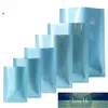 Variété de tailles 100 pièces brillant bleu thermoscellable Sachets sac de stockage des aliments en aluminium papier Mylar paquet sacs tout match