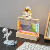 Objets décoratifs Figurines Tableau périodique des éléments avec socle en bois léger USB Décor d'astronaute École Affichage d'enseignement chimique Ornement 230616